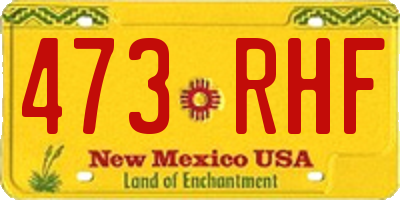 NM license plate 473RHF