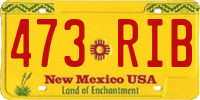 NM license plate 473RIB