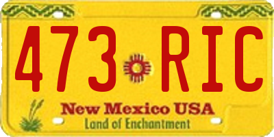NM license plate 473RIC