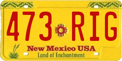 NM license plate 473RIG