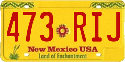 NM license plate 473RIJ