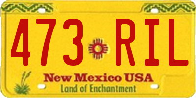 NM license plate 473RIL