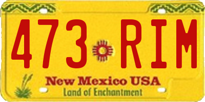 NM license plate 473RIM