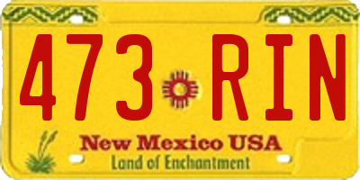 NM license plate 473RIN