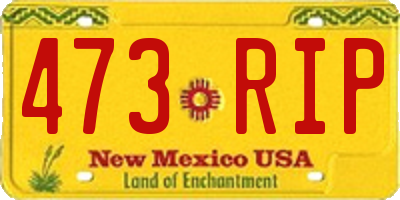 NM license plate 473RIP