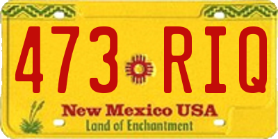 NM license plate 473RIQ