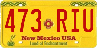 NM license plate 473RIU