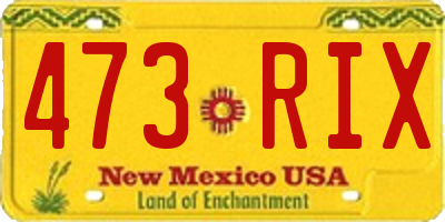 NM license plate 473RIX