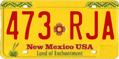 NM license plate 473RJA