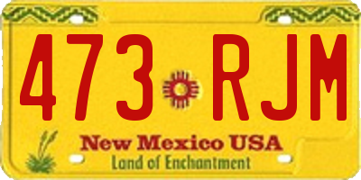NM license plate 473RJM