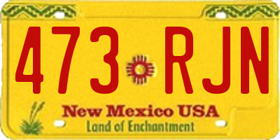 NM license plate 473RJN