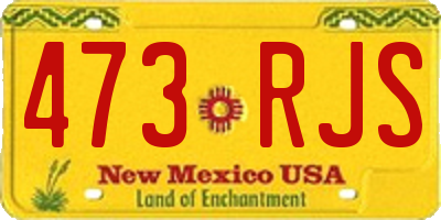 NM license plate 473RJS