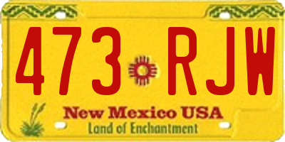 NM license plate 473RJW