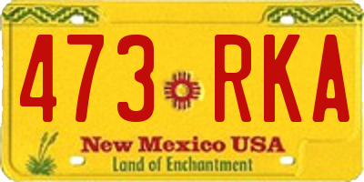 NM license plate 473RKA