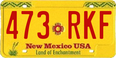 NM license plate 473RKF