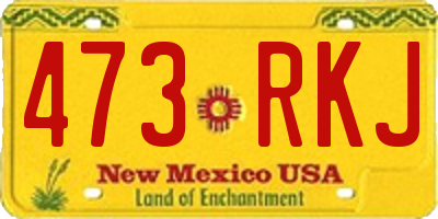 NM license plate 473RKJ