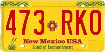 NM license plate 473RKO