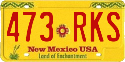 NM license plate 473RKS