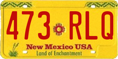 NM license plate 473RLQ
