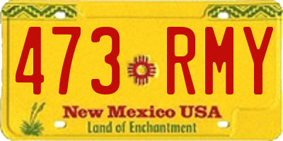 NM license plate 473RMY