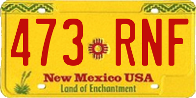 NM license plate 473RNF
