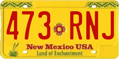 NM license plate 473RNJ