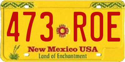 NM license plate 473ROE