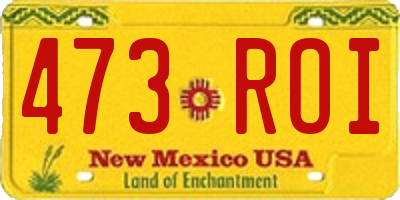 NM license plate 473ROI