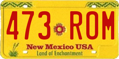 NM license plate 473ROM
