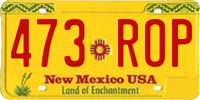 NM license plate 473ROP