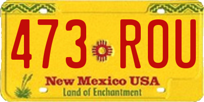 NM license plate 473ROU