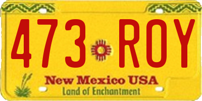 NM license plate 473ROY