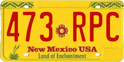 NM license plate 473RPC