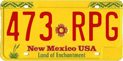 NM license plate 473RPG