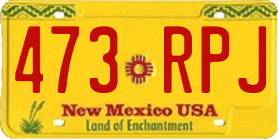 NM license plate 473RPJ