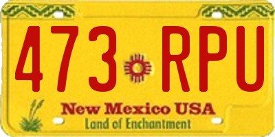 NM license plate 473RPU