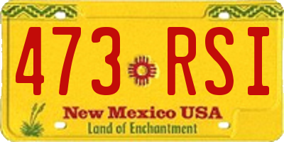 NM license plate 473RSI