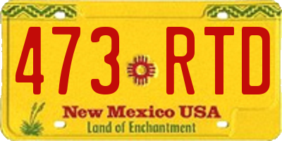 NM license plate 473RTD