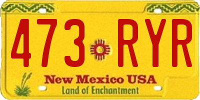 NM license plate 473RYR