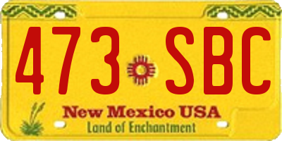 NM license plate 473SBC