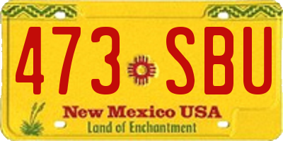 NM license plate 473SBU
