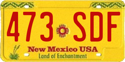 NM license plate 473SDF