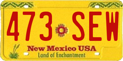 NM license plate 473SEW