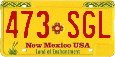 NM license plate 473SGL