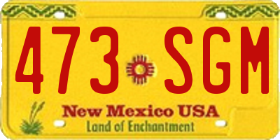 NM license plate 473SGM