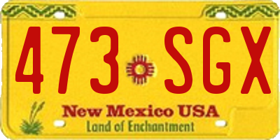 NM license plate 473SGX