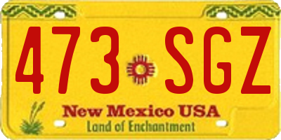 NM license plate 473SGZ
