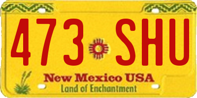 NM license plate 473SHU