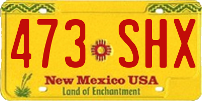 NM license plate 473SHX
