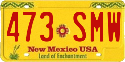 NM license plate 473SMW